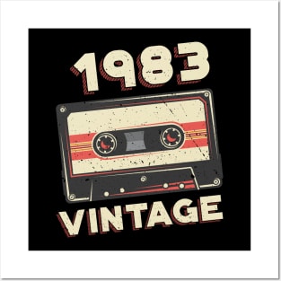 Vintage 1983 Retro Cassette Tape 37th Birthday Posters and Art
